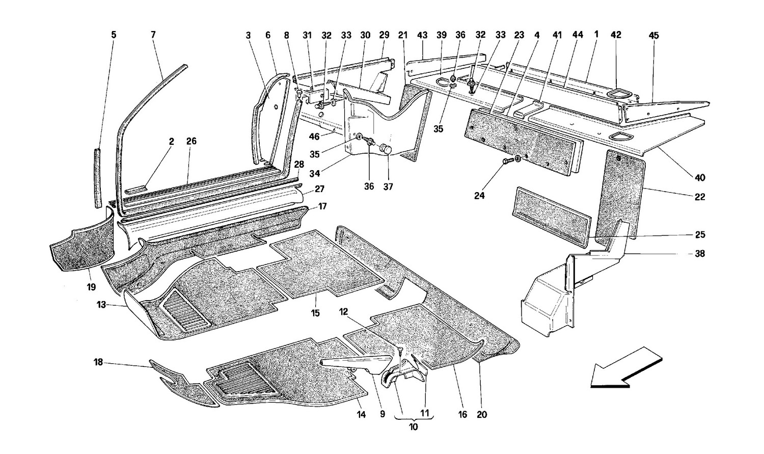 Schematic: Carpets And Inner Lining - Cabriolet-