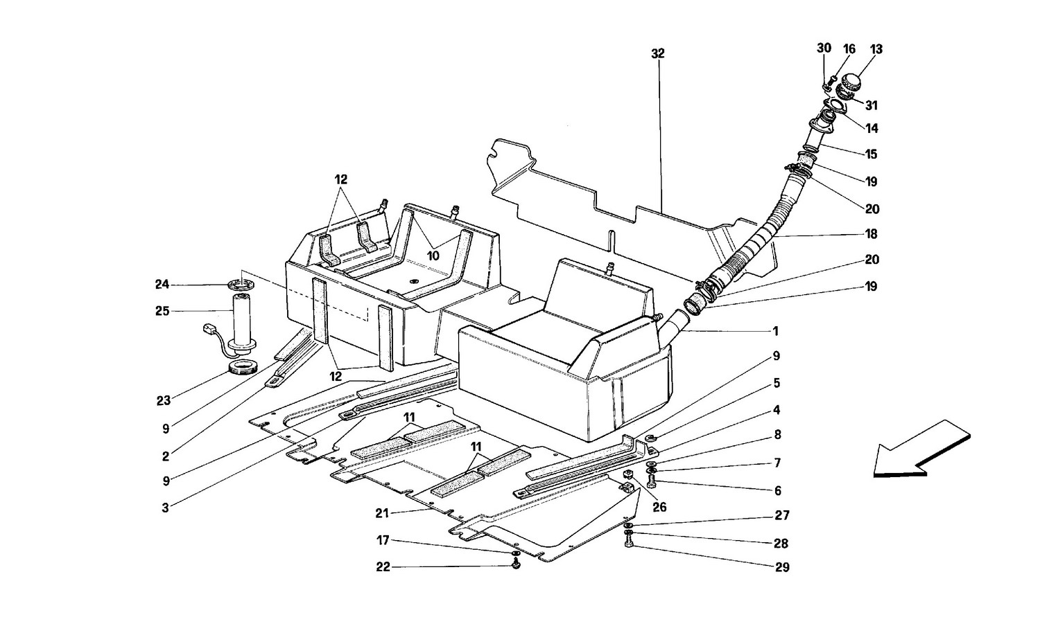 Schematic: Fuel Tank -Cabriolet - For Cars With Catalysts And De-Catalysts-