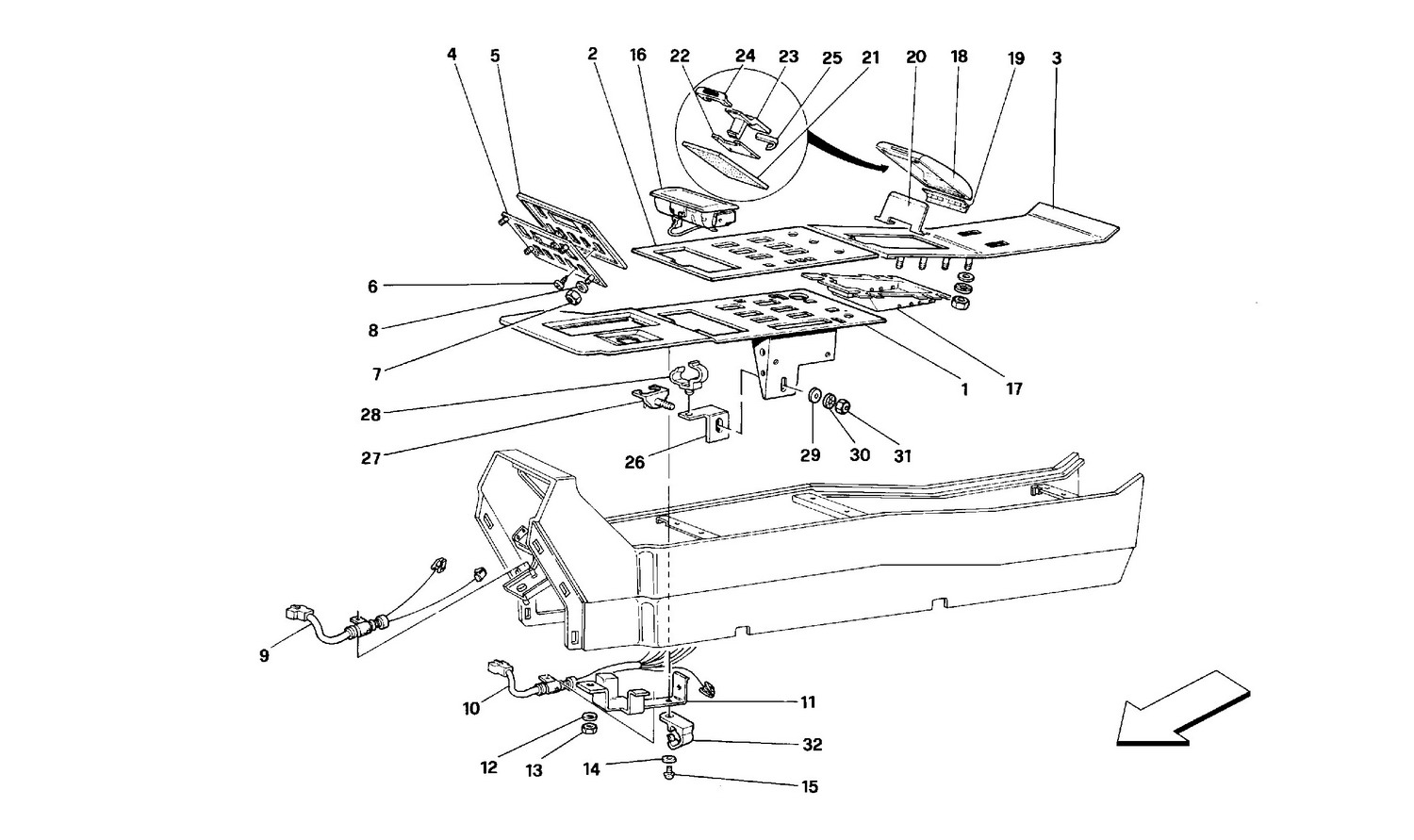 Schematic: Tunnel - Components - Cabriolet-