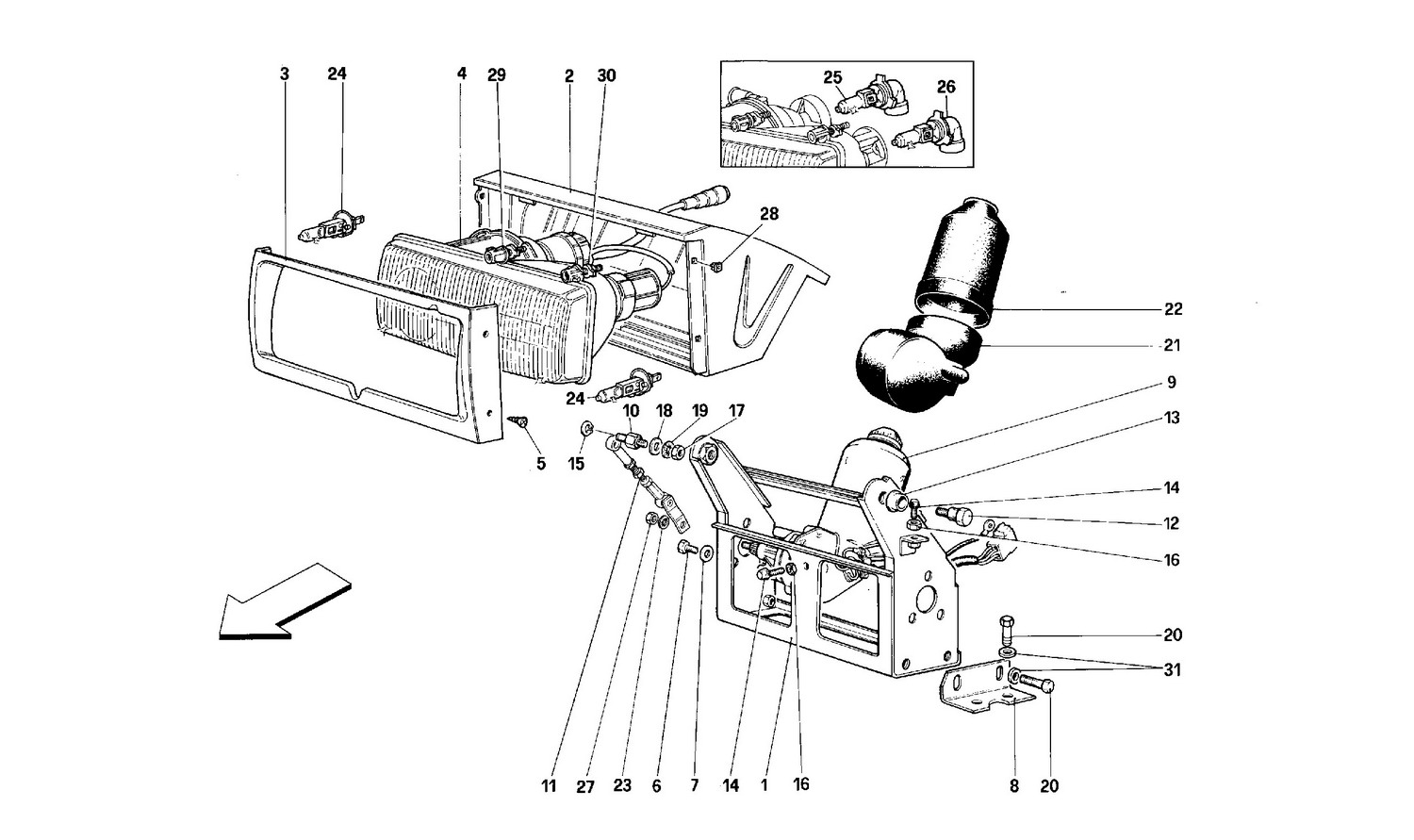 Schematic: Headlights Lifting Device And Headlights