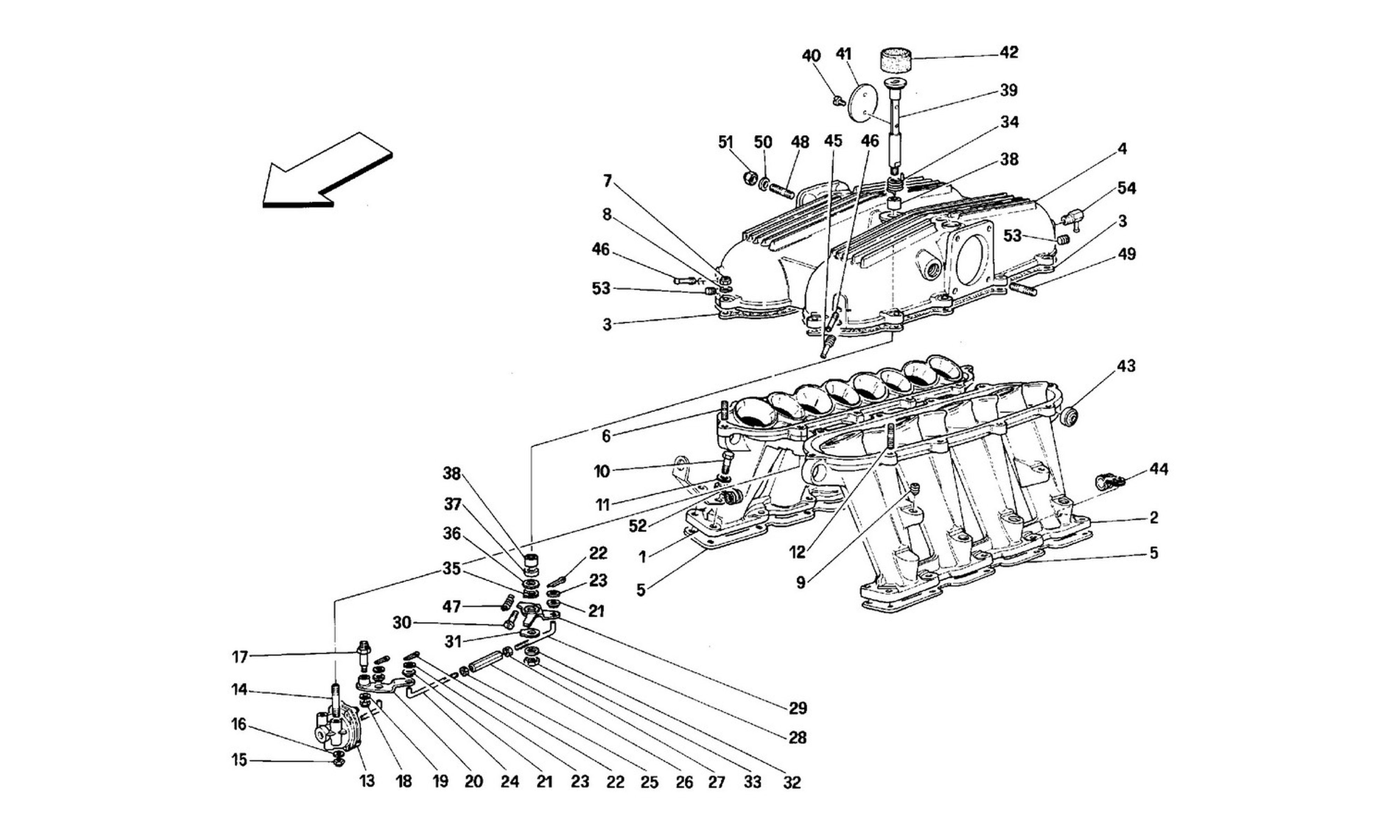 Schematic: Manifolds And Cover -Motronic 2.7-