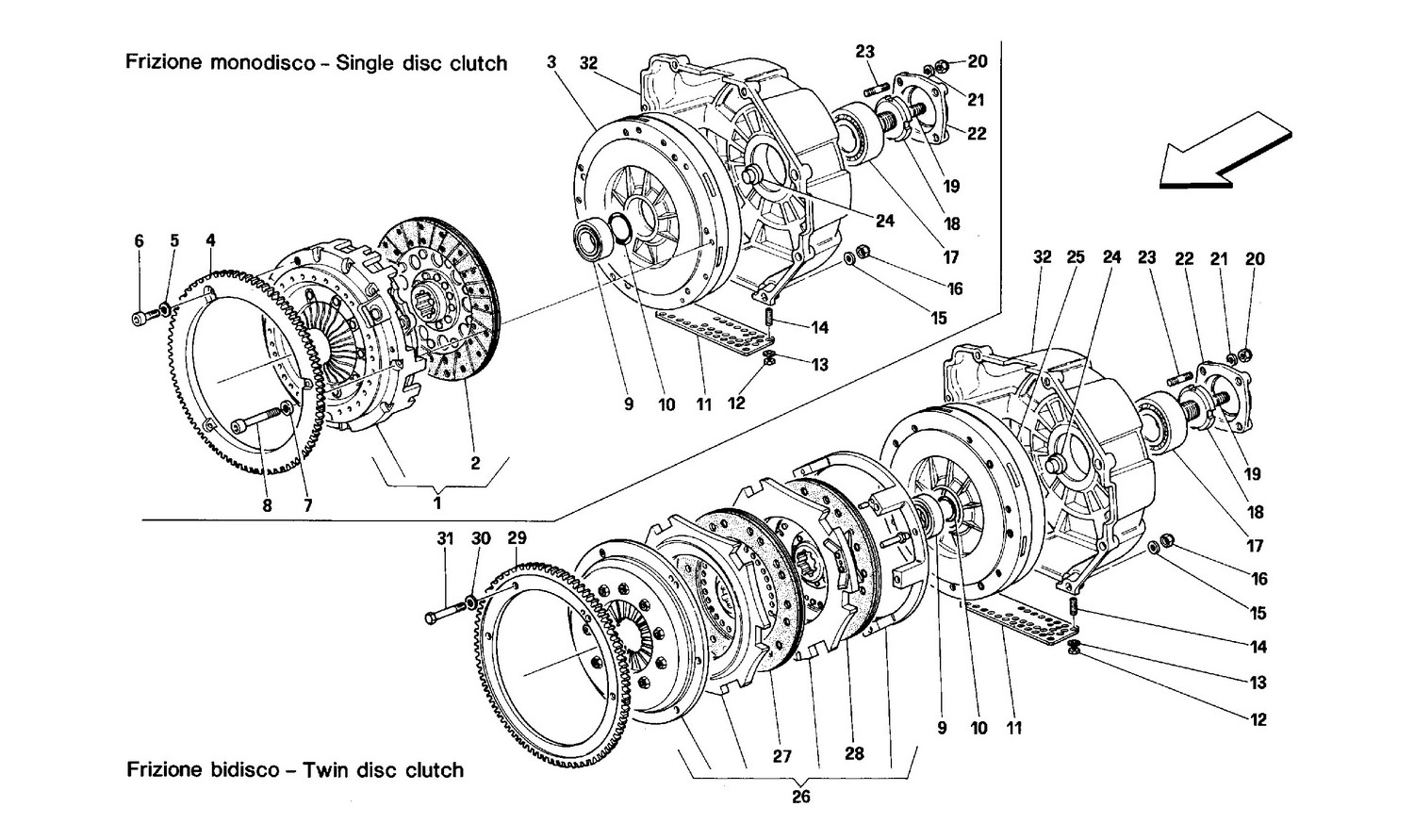 Schematic: Single And Double Disc Clutch
