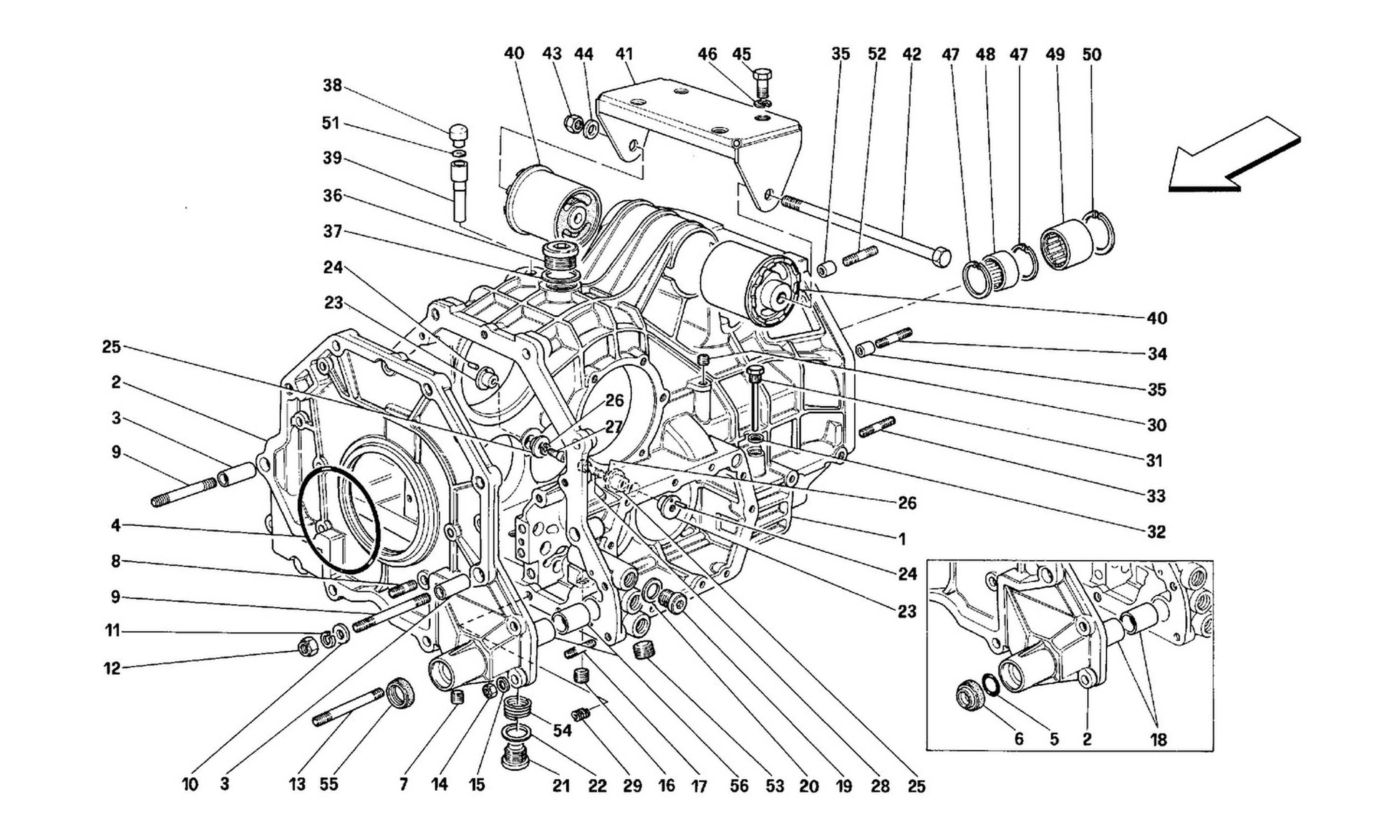 Schematic: Gearbox Housing And Interm. Casing -Valid For Cars With 3P