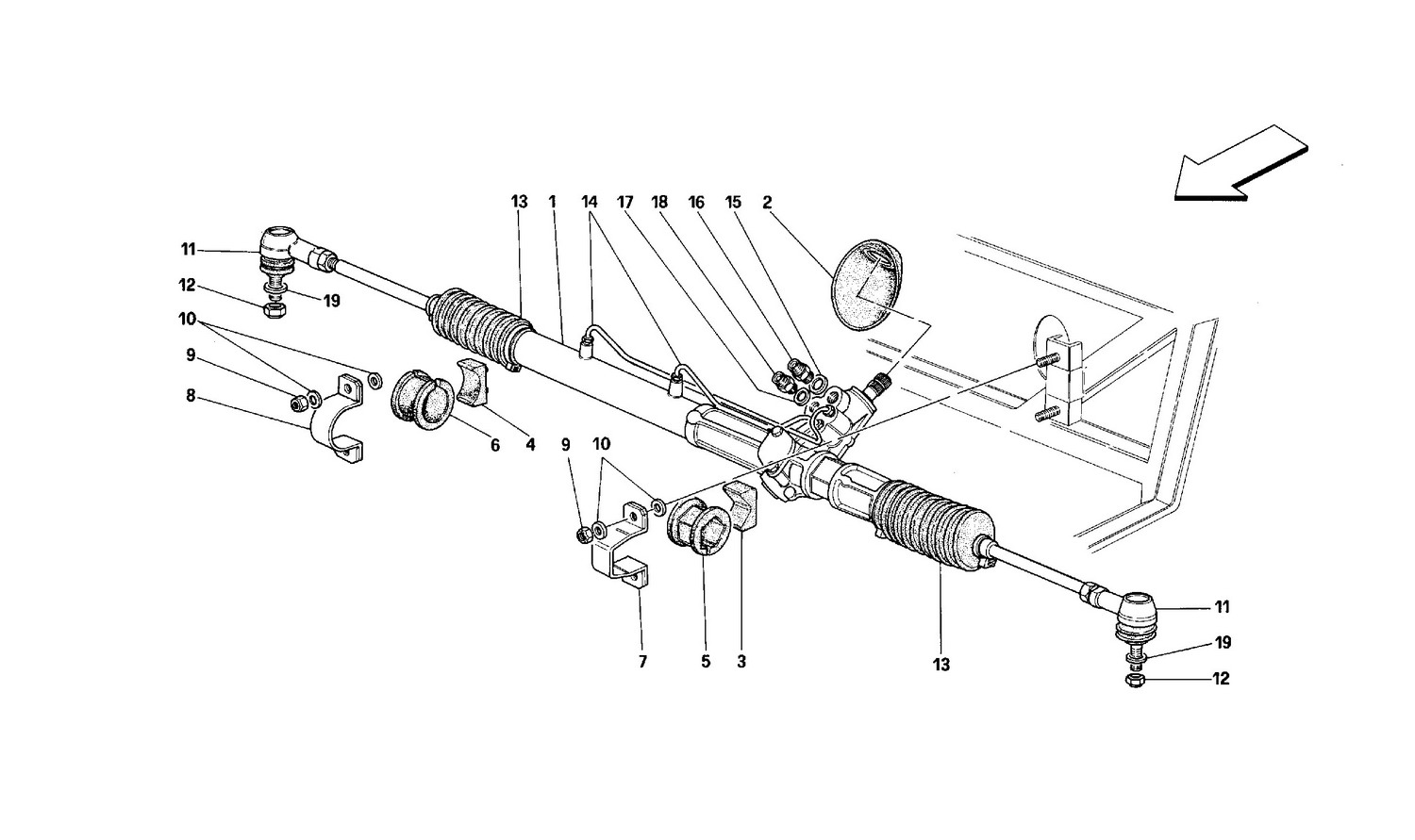 Schematic: Hydraulic Steering Box And Linkage