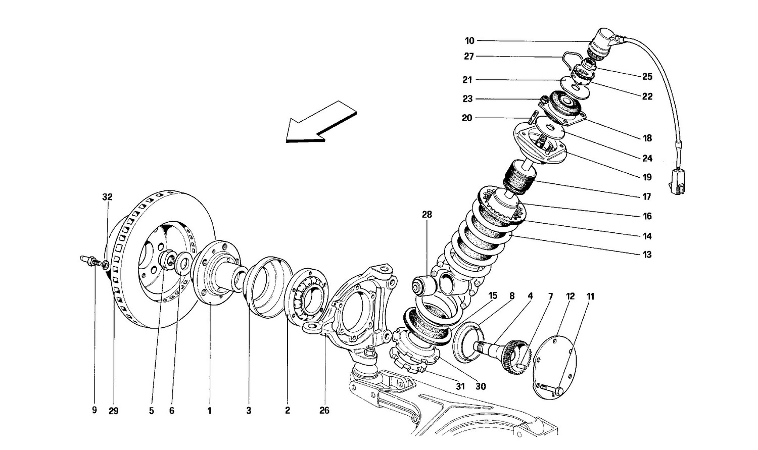 Schematic: Front Susp. - Shock Absorber And Brake Disc