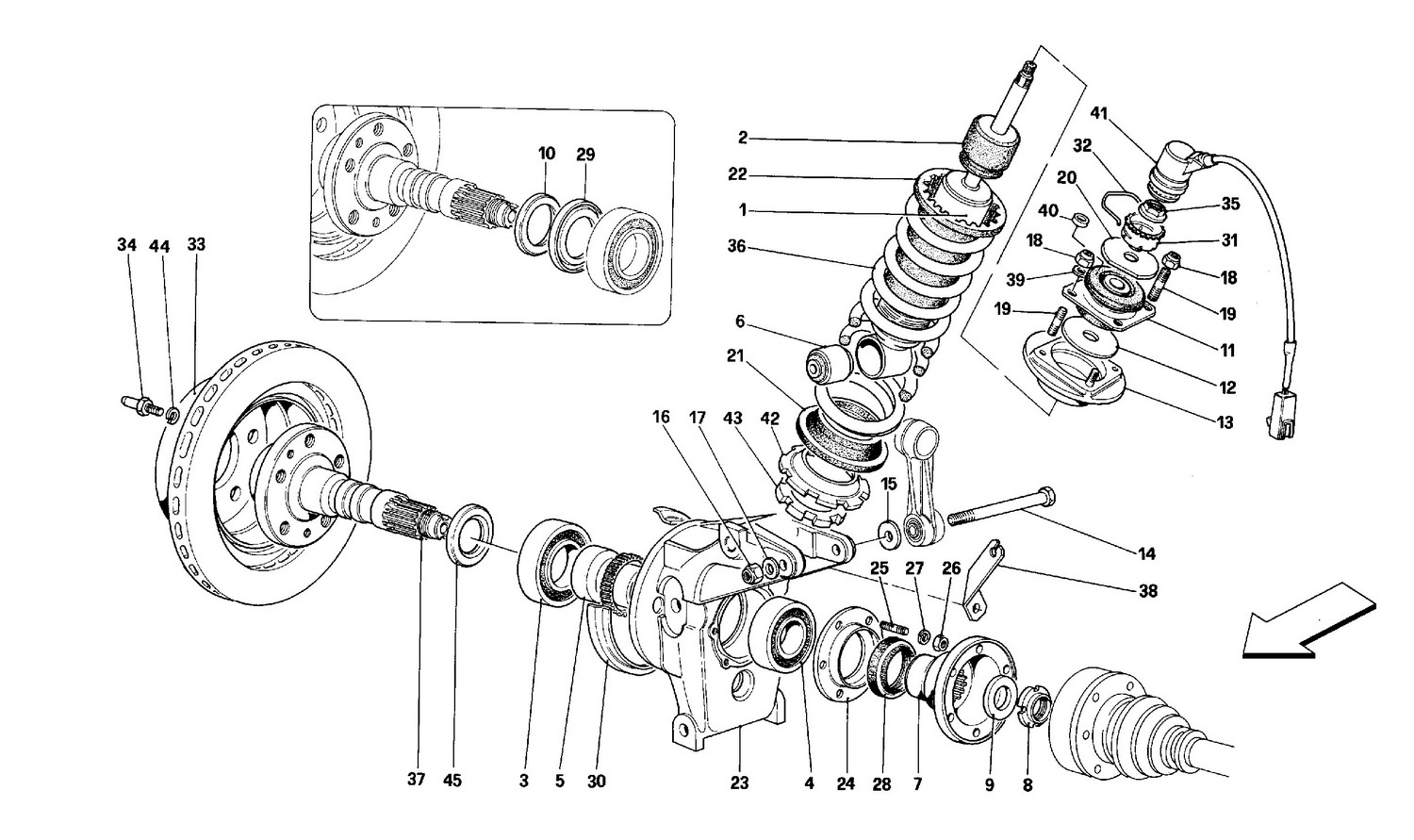 Schematic: Rear Suspension - Shock Absorber And Brake Disc