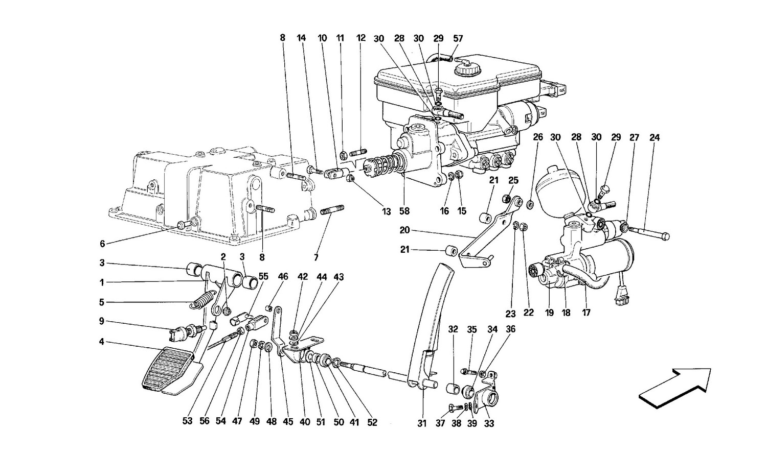 Schematic: Throttle Pedal And Brake Hydraulic System -Valid For Rhd-