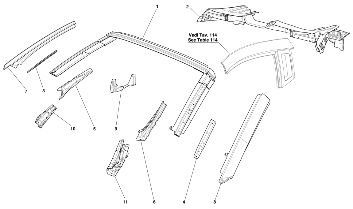 Schematic: Bodyshell - Roof