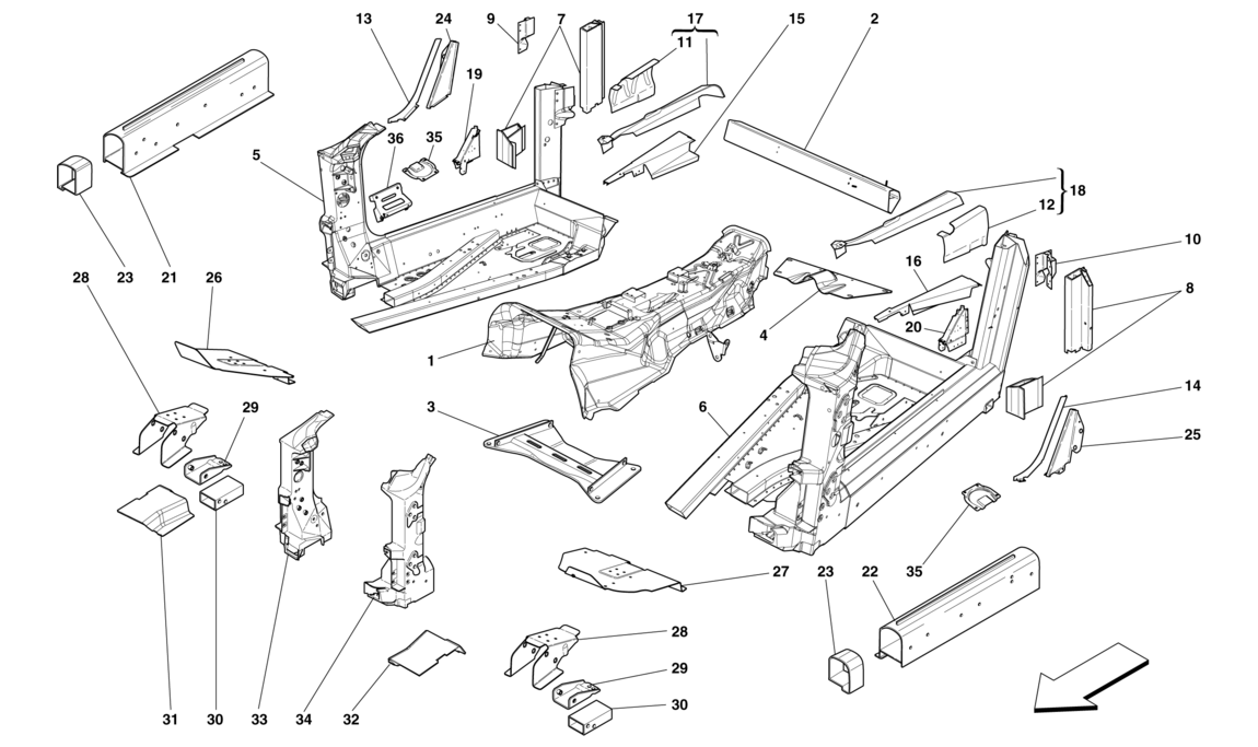 Schematic: Structures And Elements, Centre Of Vehicle