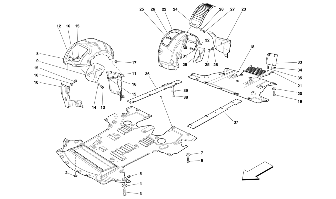 Schematic: Flat Undertray And Wheelhouses