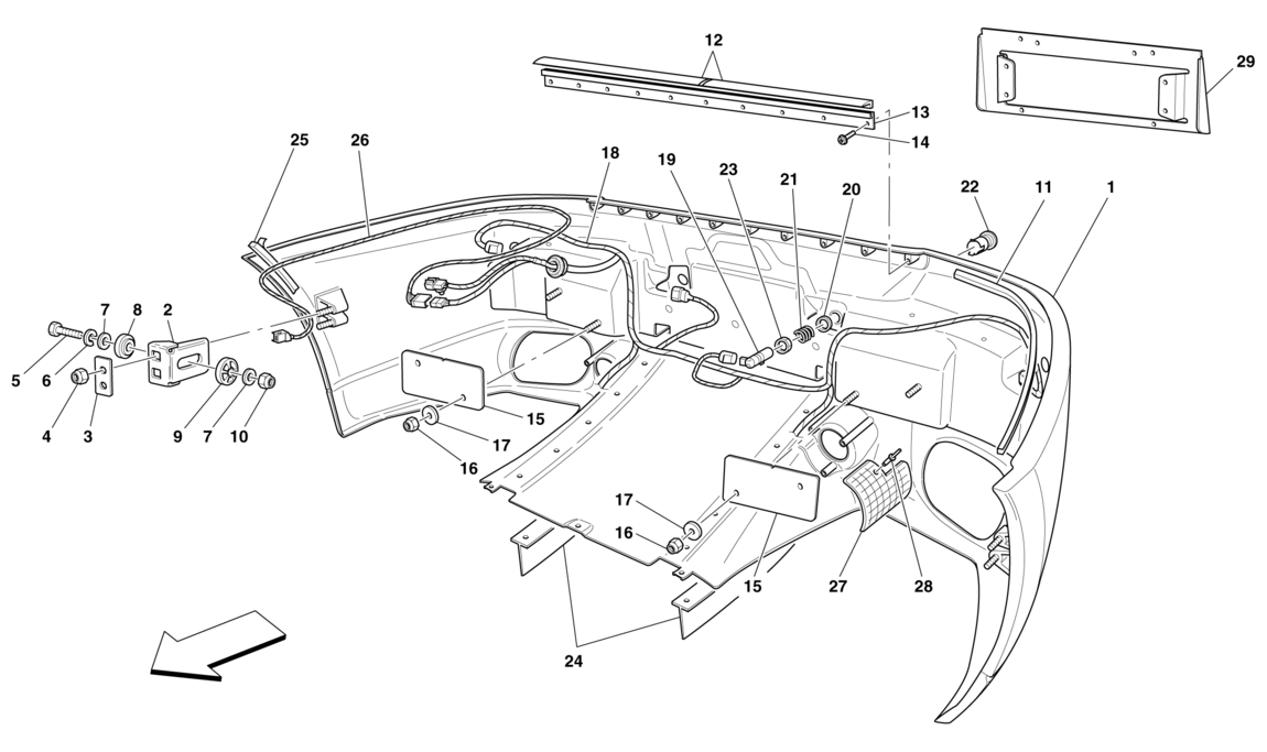 Schematic: Rear Bumper