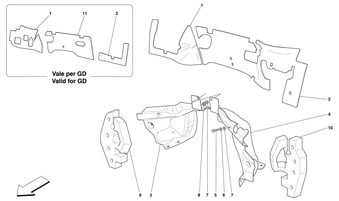 Schematic: Engine Compartment Firewall Insulation