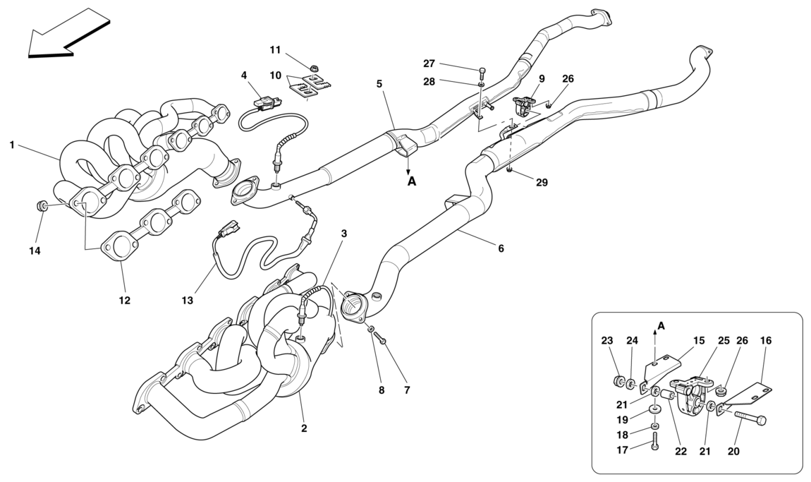 Schematic: Front Exhaust System