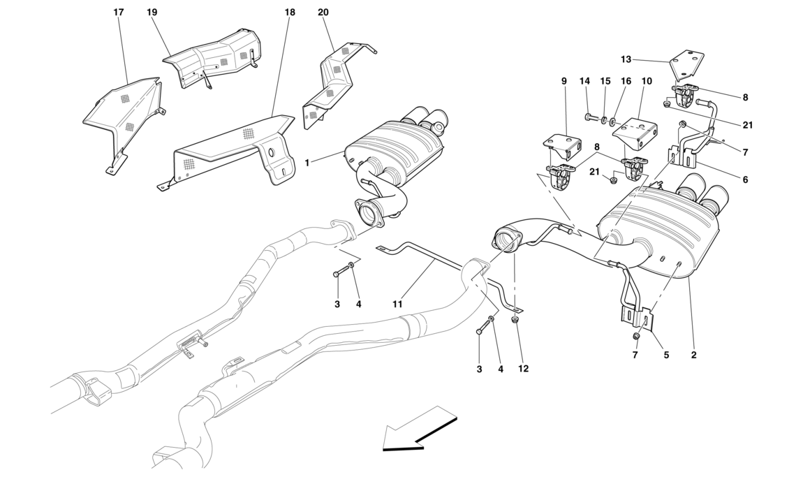 Schematic: Rear Exhaust System