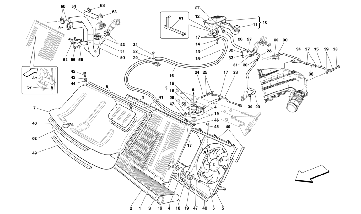 Schematic: Cooling System - Radiator And Header Tank