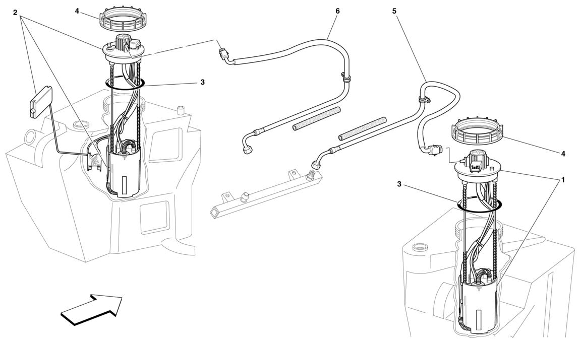 Schematic: Fuel Pumps And Lines -Not For Spider 16M-