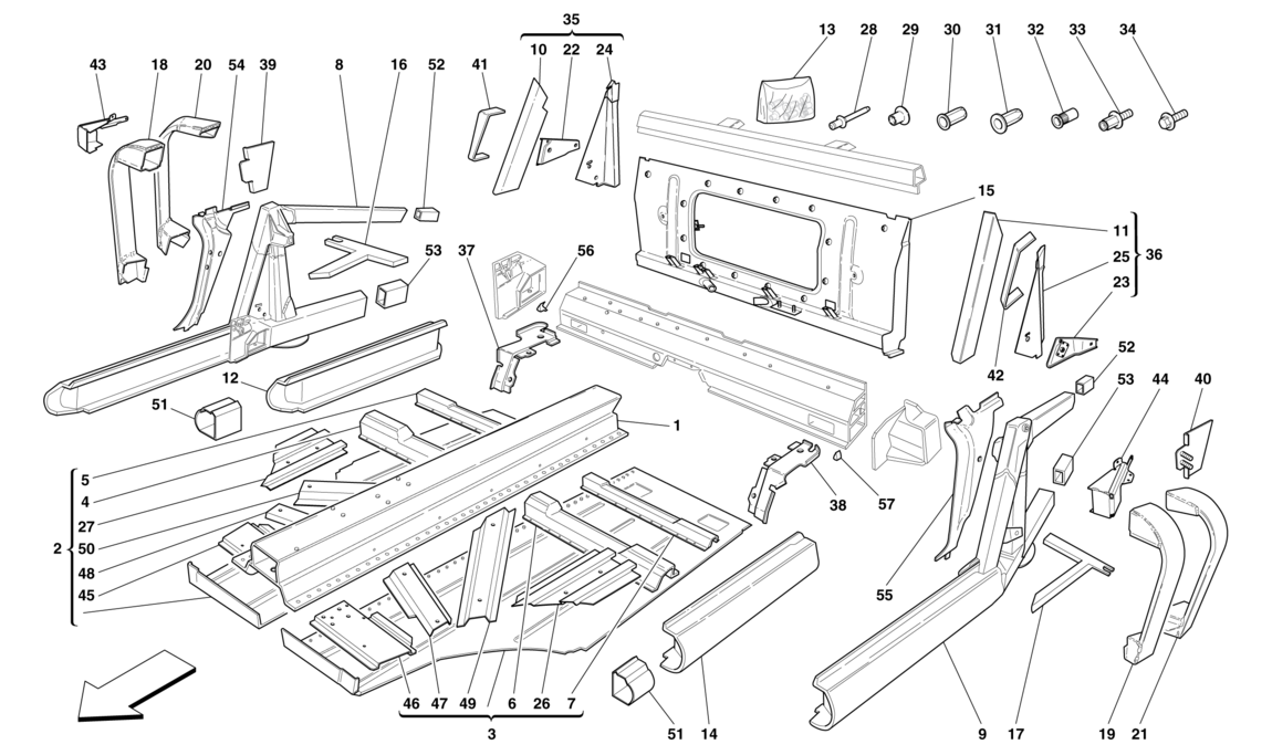 Schematic: Central Elements And Panels