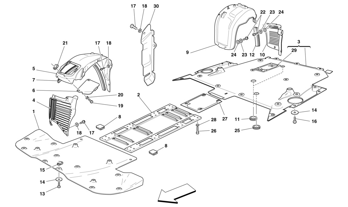 Schematic: Flat Undertray And Wheelhouses