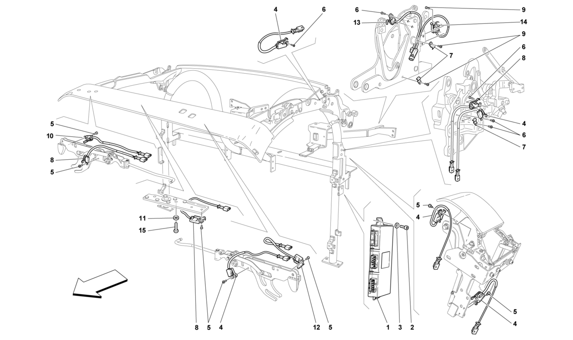 Schematic: Roof Microswitch And Ecu -Applicable For Spider 16M-