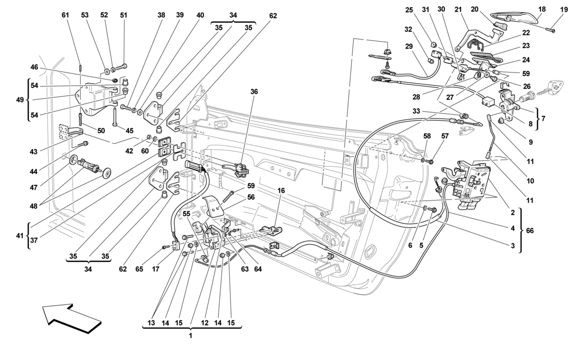 Schematic: Doors - Opening Mechanism And Hinges