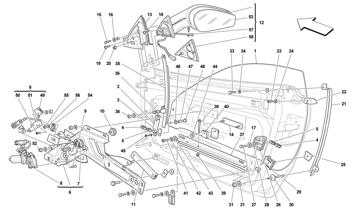 Schematic: Doors - Power Windows And Rear-View Mirror