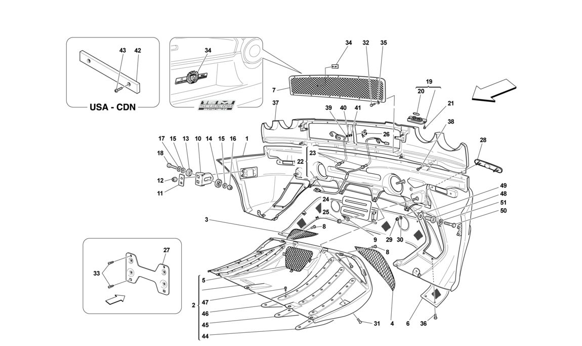 Schematic: Rear Bumper