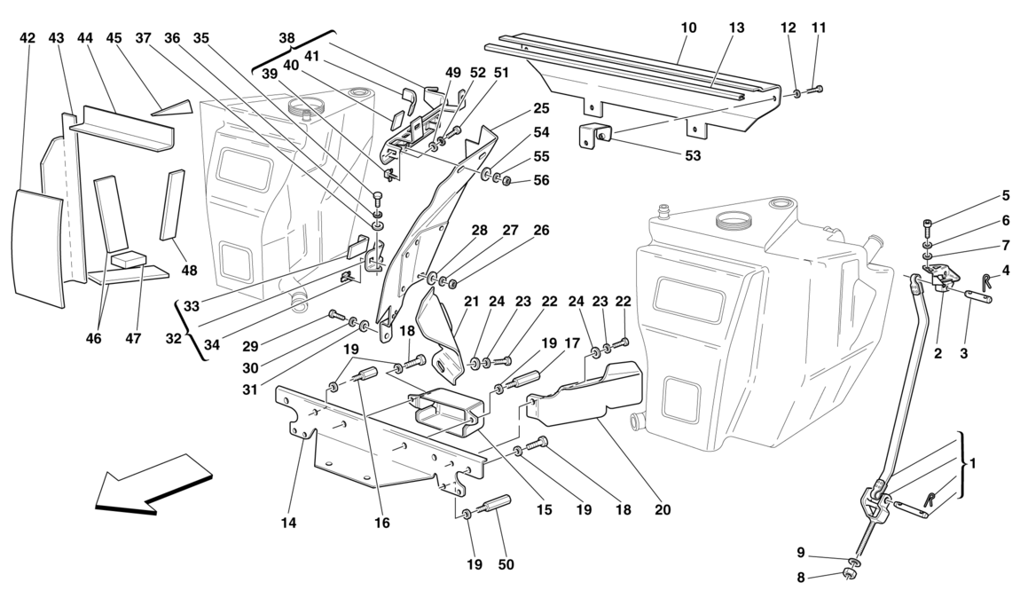 Schematic: Fuel Tanks - Fasteners And Guards