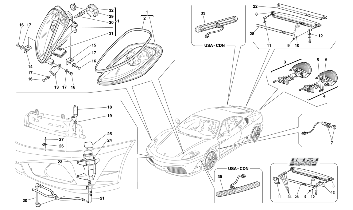 Schematic: Headlights And Taillights