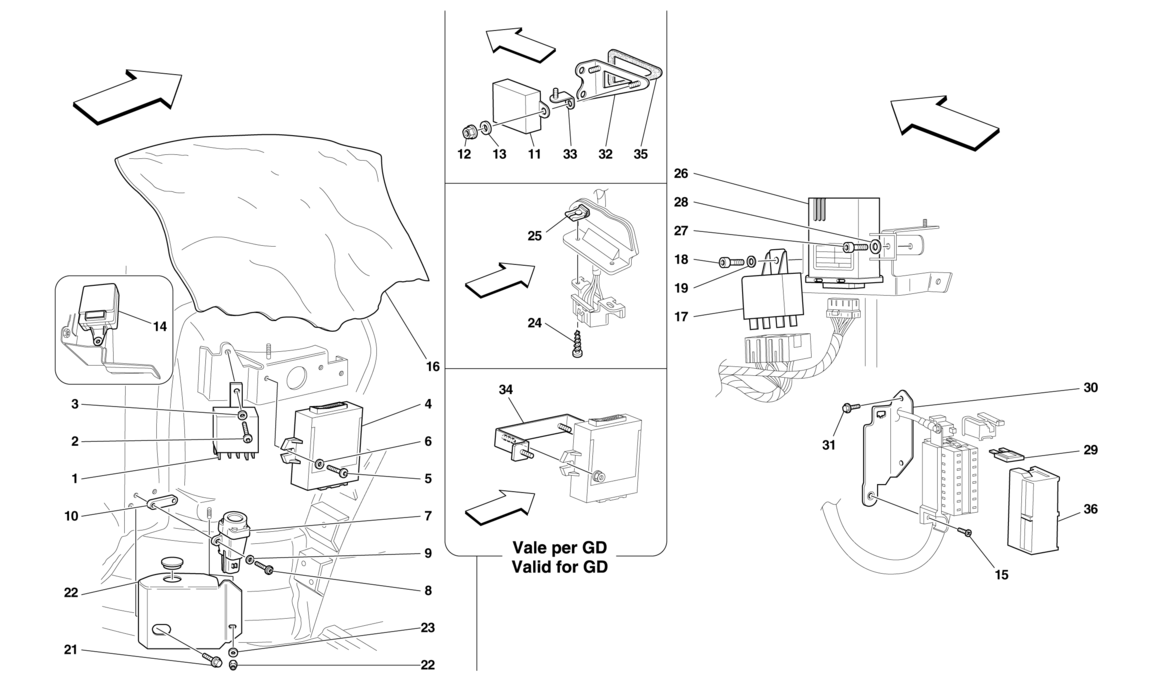 Schematic: Front Passenger Compartment Ecus