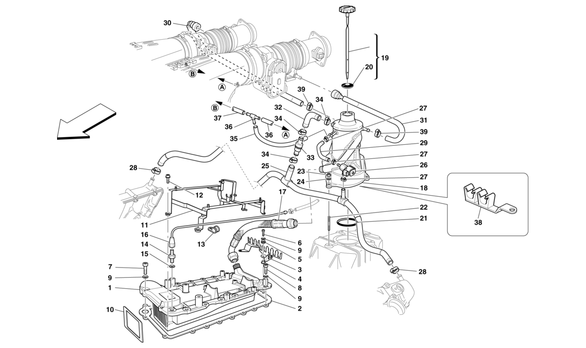 Schematic: Lubrication System - Tank - Heat Exchanger