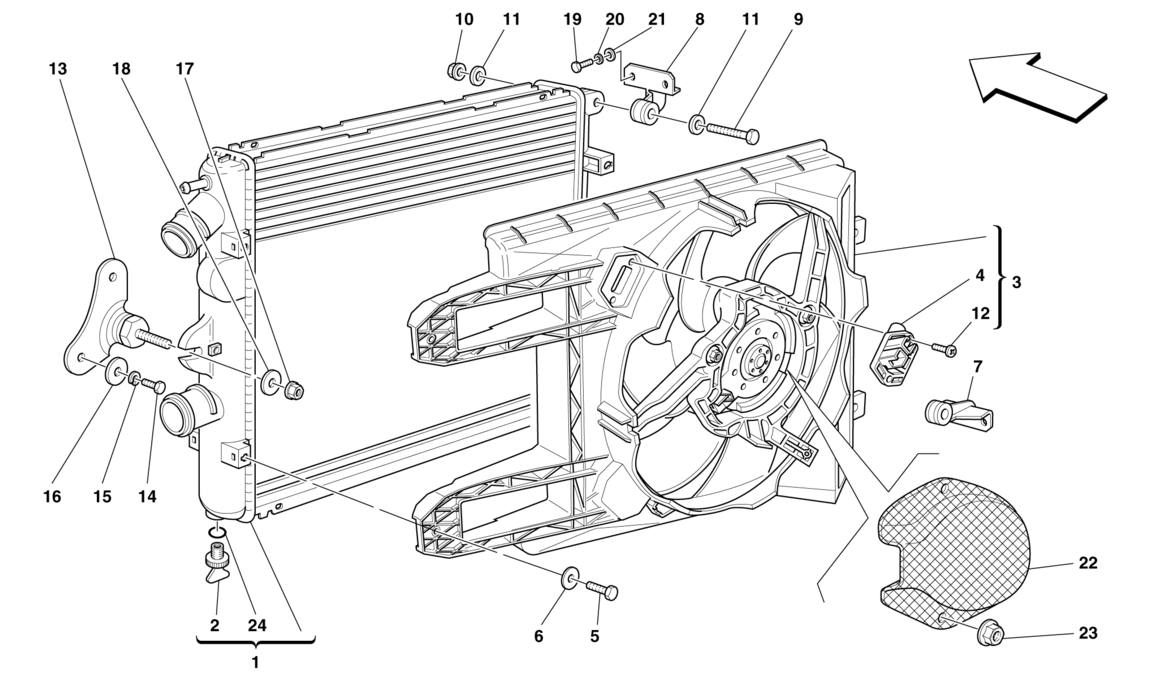 Schematic: Cooling System Radiators