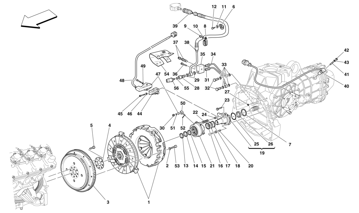 Schematic: Clutch And Controls -Applicable For F1-