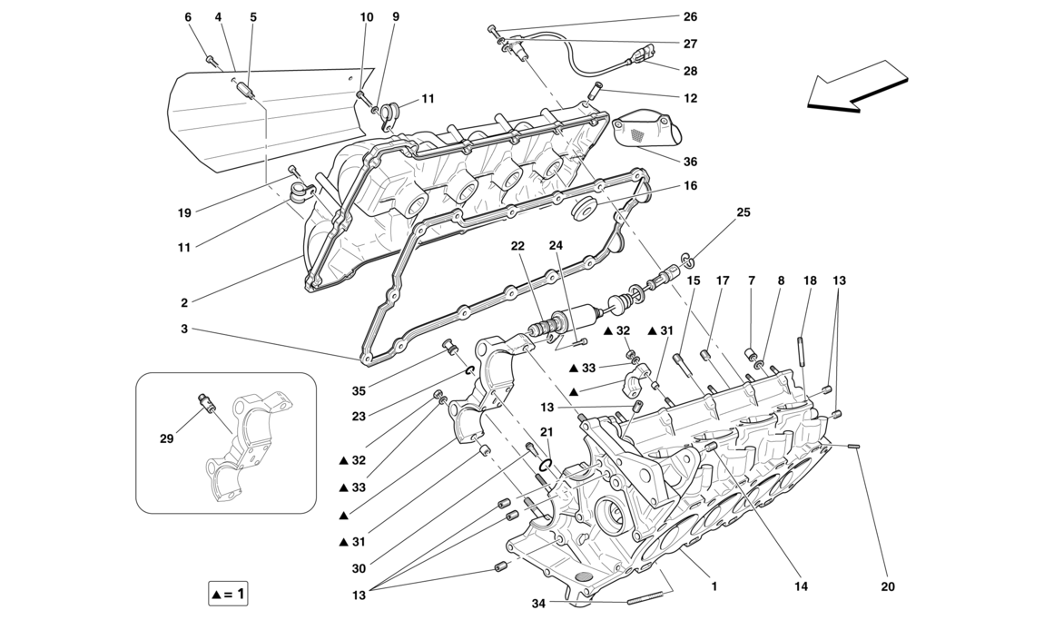 Schematic: Right Hand Cylinder Head