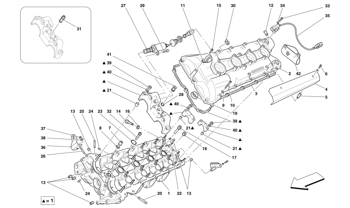 Schematic: Left Hand Cylinder Head