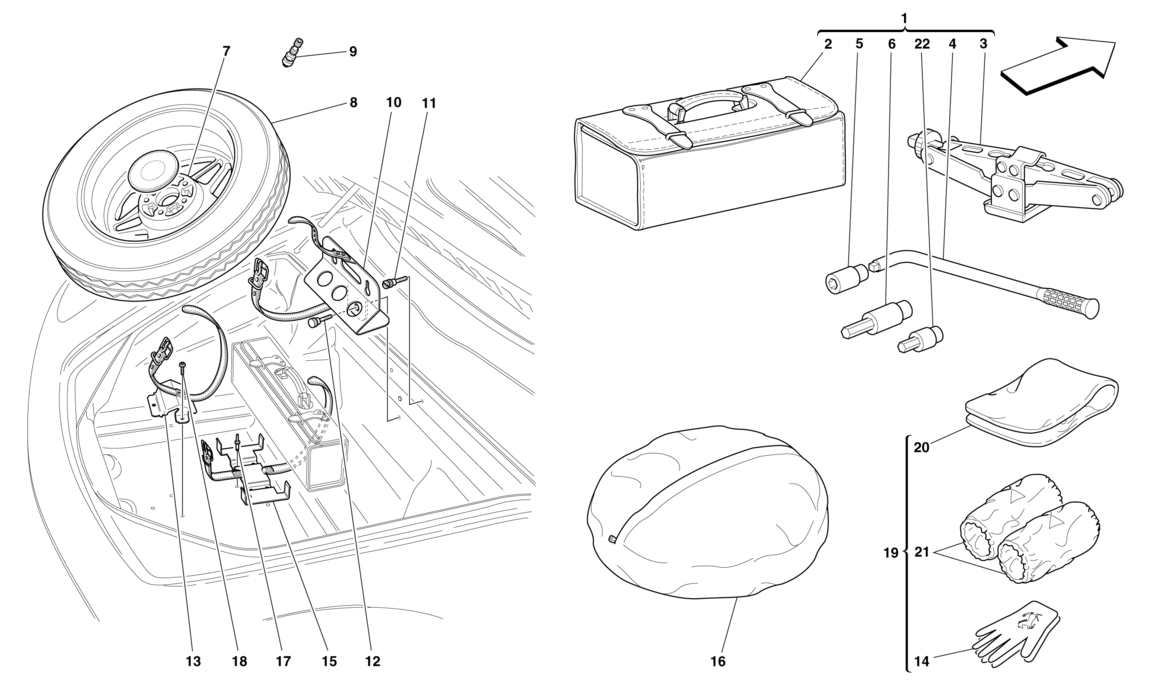 Schematic: Spare Wheel And Tools -Optional-