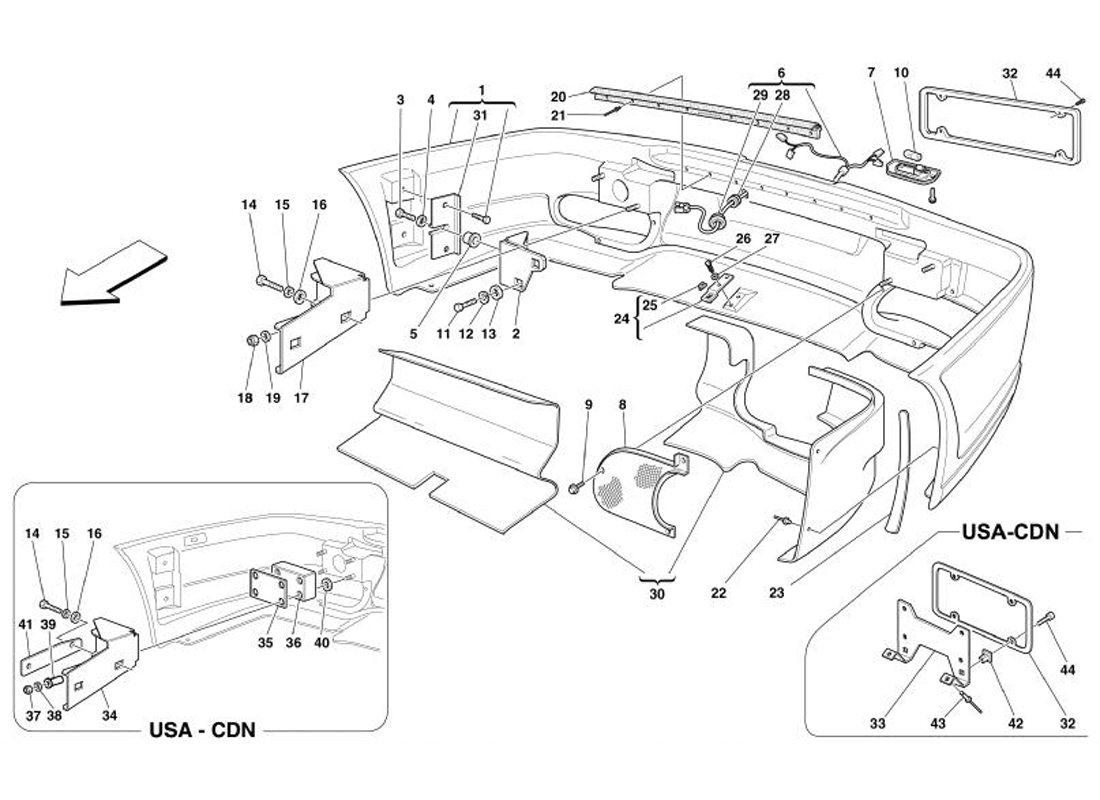 Schematic: Rear Bumper