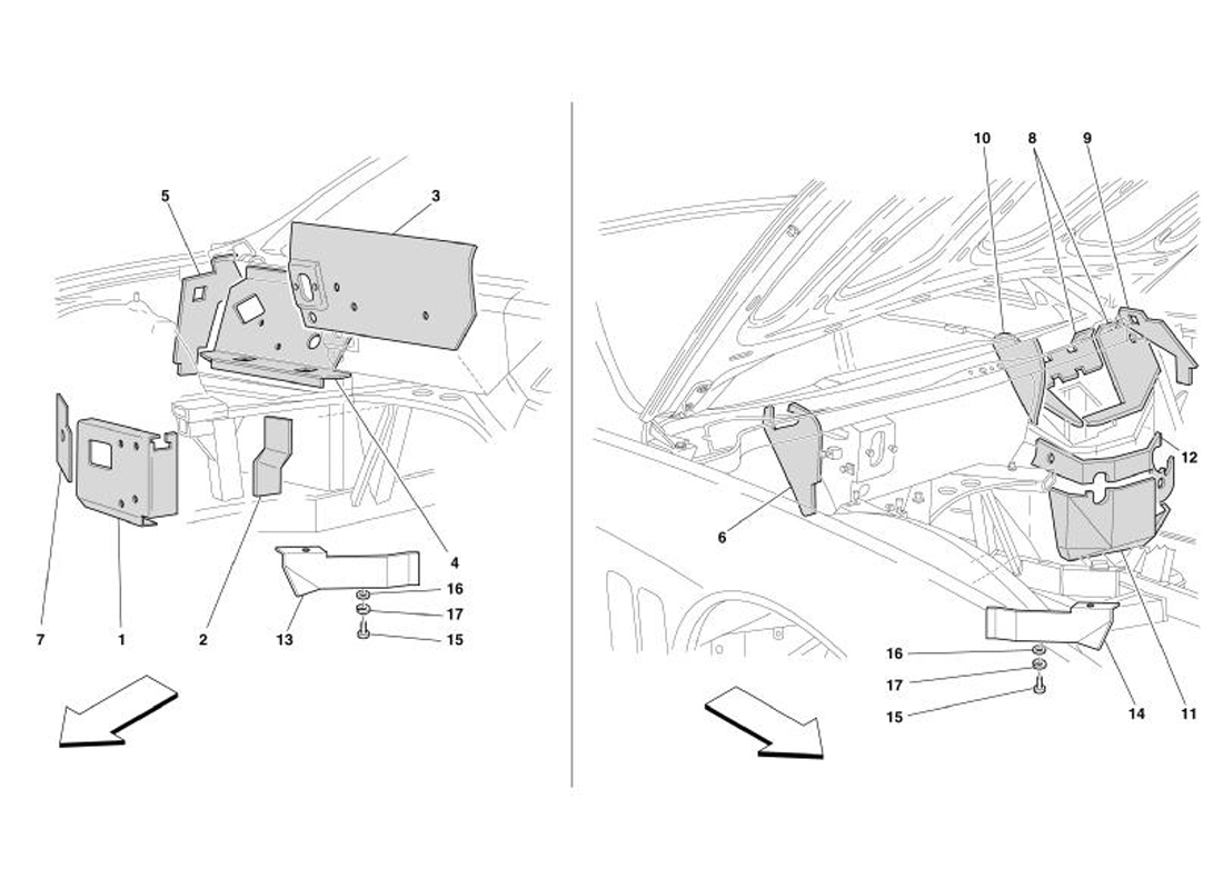 Schematic: Engine Compartment Fire-Proof Insulations -Not For Gd-