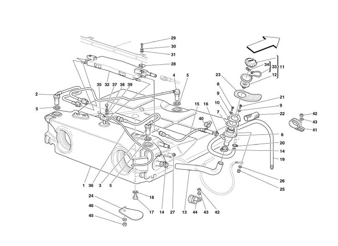 Schematic: Fuel Tank - Union And Piping -Valid For Usa And Cdn-