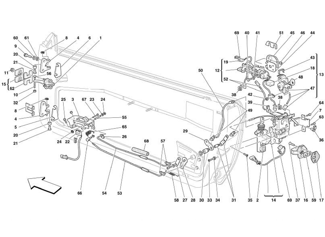 Schematic: Doors - Opening Control And Hinges