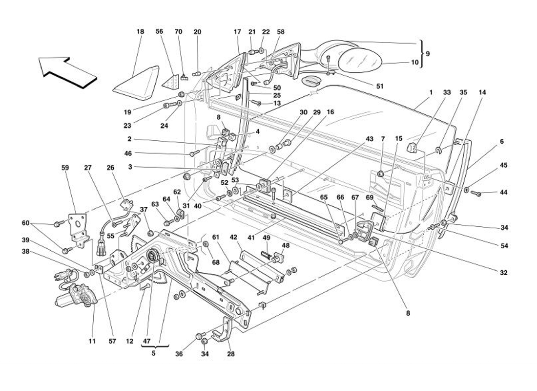 Schematic: Doors - Power Window And Rearview Mirror