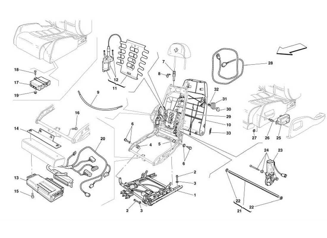 Schematic: Electrical Seat - Guide And Movement