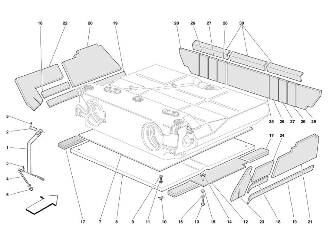 Schematic: Fuel Tank -Insulation And Protection