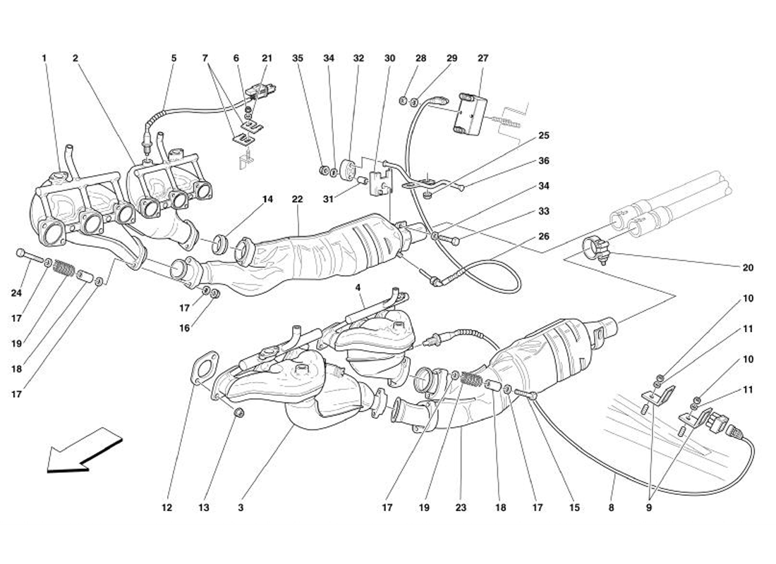 Schematic: Front Exhaust System