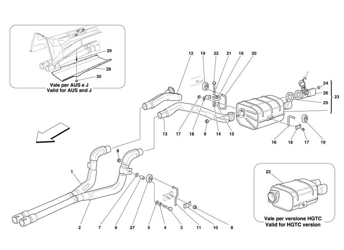 Schematic: Rear Exhaust System