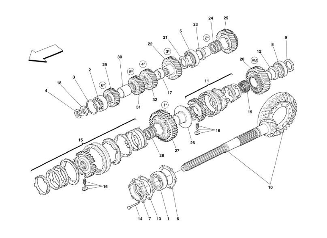 Schematic: Lay Shaft Gears