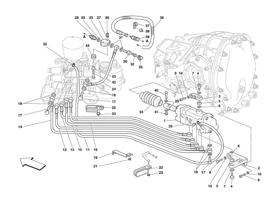 Schematic: F1 Clutch Hydraulic Control -Valid For F1-