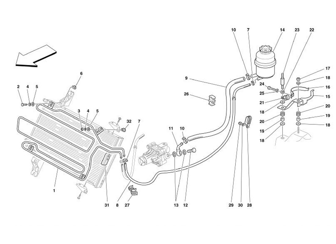 Schematic: Oil Tank For Servosteering And Serpentine