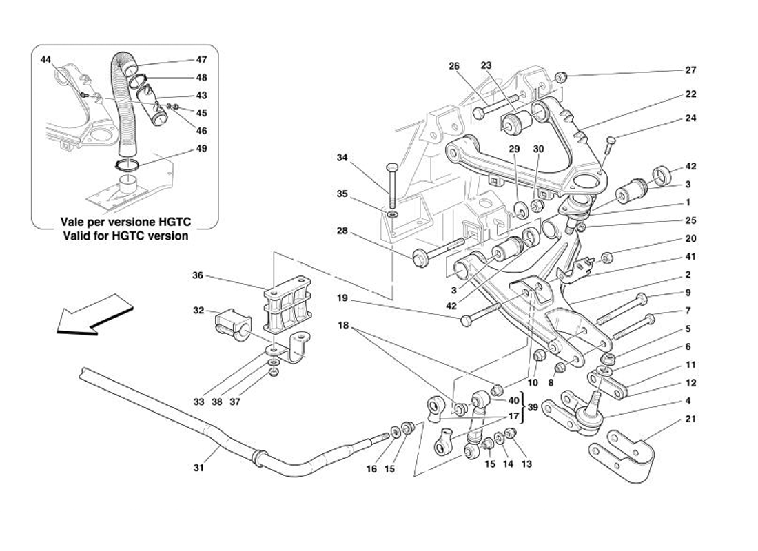 Schematic: Front Suspension - Wishbones And Stabilizer Bar