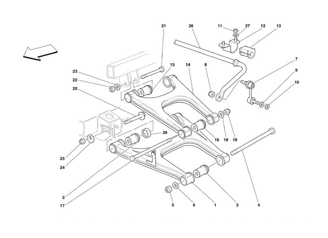 Schematic: Rear Suspension - Wishbones And Stabilizer Bar