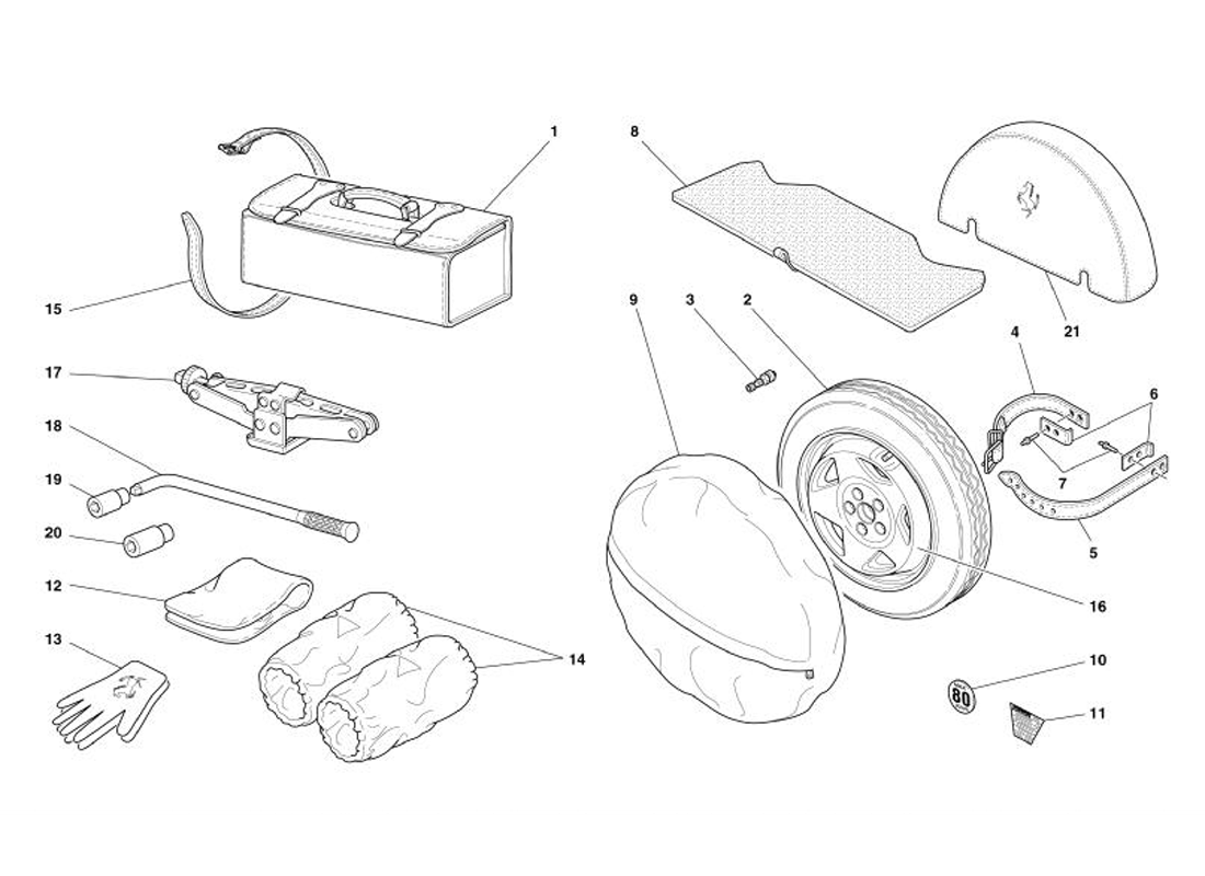 Schematic: Spare Wheel And Accessories